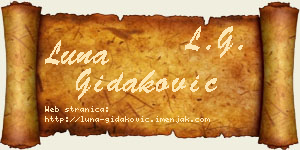 Luna Gidaković vizit kartica